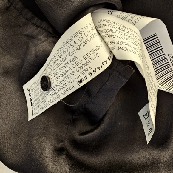 Zara Black Silk Blouse (S) - Picture 13 of 13